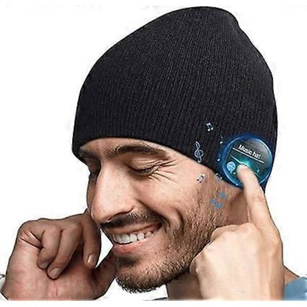 Mænds Gaver Bluetooth Beanie Hat - Hemmelig Julemand Gaver Julegave Strømper Fyldstoffer til Mænd Far Mand Ham Teenagere Cool, Sort, En Størrelse
