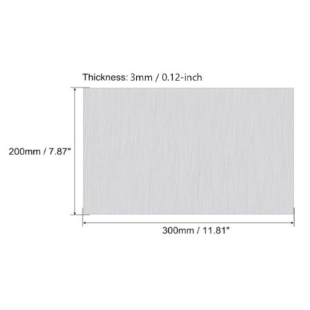 1 stk rektangulær 7075 aluminiumsplate