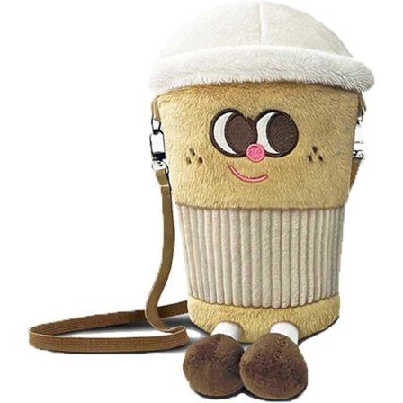 Kawaii Plys Crossbody Taske til Piger - Sød Tegneserie Skuldertaske med Aftagelig Rem - Nyhed Pung & Messenger Taske Gaver til K