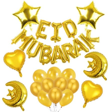Eid Mubarak Ballonger Bokstav Folieballonger GULD