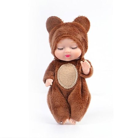 Dyrekostyme Baby Vinyl Dukker Nyfødt Baby Sovende Dukke Med Lukkede Øyne