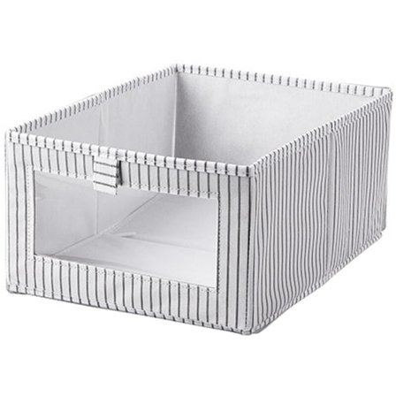 Kankainen säilytyslaatikko ikkunalla, taitettava kaappi järjestäjät hyllyille, laatikko järjestäjät 2 kpl valkoiset raidat