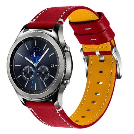 Enkelt klockarmband i koskinnläder Huawei Watch GT 2e / GT 2 46mm - Röd