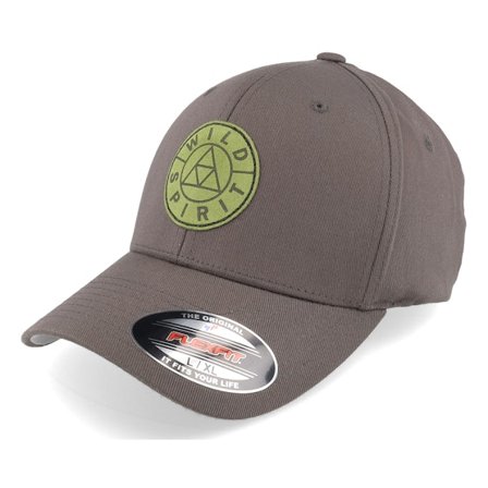 Wild Spirit - Grey flexfit Czapka Z Daszkiem - Logo Basic Mountain Dark Grey Flexfit Wooly @ Hatstore