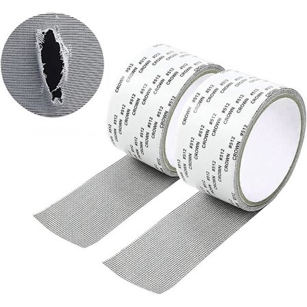 Vindue Reparation, 2 Ruller Klæbende Skærm Reparationstape Fiberglas Klæbende Tape Vindue Reparationssæt, til Vinduer Insekter