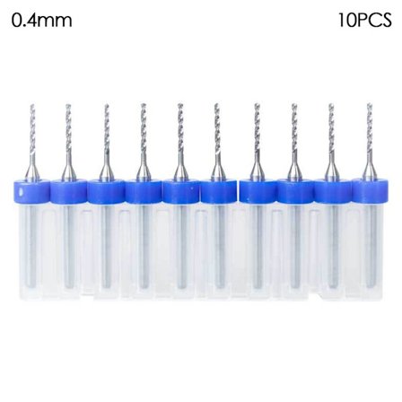 10stk Solid Tungsten Carbide Drill Bits 0,4MM