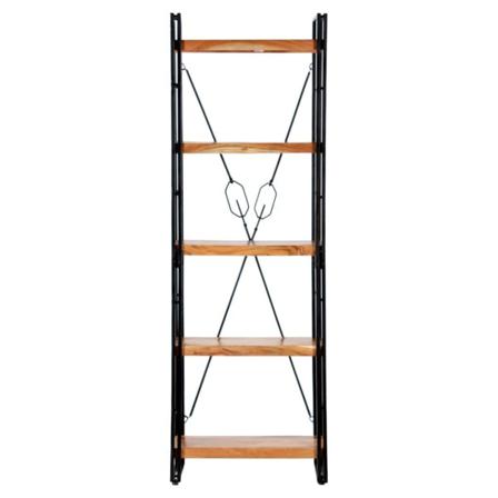 Vidaxl Bokhylla Med 5 Hyllor 60x30x180 Cm Massivt Akaciaträ Brun