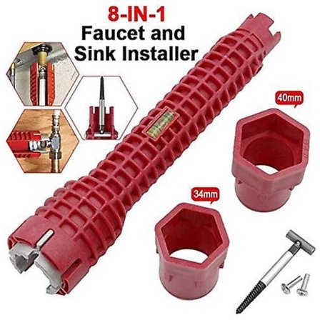 IC 8-i-1 kran- og vaskinstallasjonsverktøy Multi VVS-verktøy Vannrørnøkkel