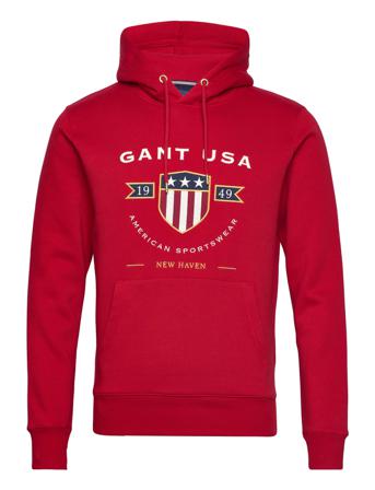 D1. Banner Shield Hoodie Hettegenser Genser Rød GANT