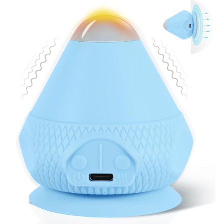 Massagebold, elektrisk massagebold med sugekop, med vibration og varmekompres, trigger selvbetjening af rygpunkter, nakke, ben, fod osv. (blå)