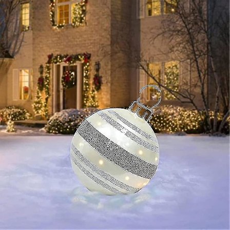 Kæmpe Jule Pvc Oppustelig Dekoreret Bold, Jule Oppustelig Udendørs Dekorationer (FMY)