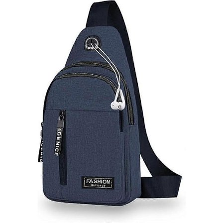 Small Backpack for Men Lightweight Nylon Sling Backpack Bag Anti Theft Casual Men Women Chest Bag for Hiking Cycling Outdoor Travel Blue