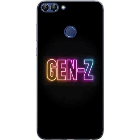 Yhteensopiva Puhelinkuori Huawei Huawei P smart Neontext Gen Z värikkäässä valossa tummaa taustaa vasten modernissa digitaalisessa tyyliissä