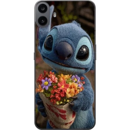 Kompatibel Mobilcover til Nothing Nothing CMF Phone 1 Sød blå figur med store øjne, der holder en farverig buket i en varm og kær stil