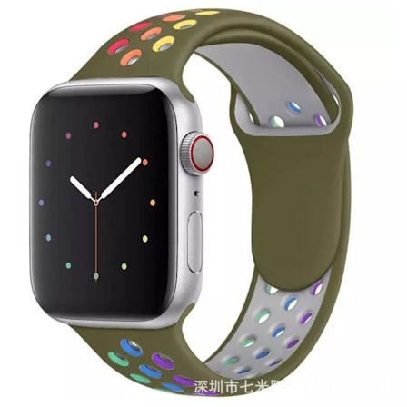 Kellon ranneke Apple Watch iWatch 42/44/45/49mm jatkettu armeijanvihre seitsem n v ri
