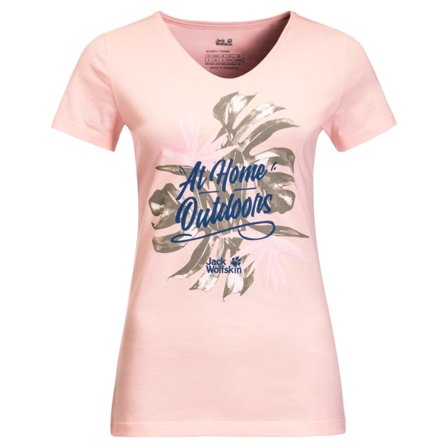 Jack Wolfskin Women's At Home Tee Women short-sleeved sweaters Pink S