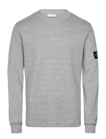 Badge Waffle Ls Tee Calvin Klein Jeans Grey