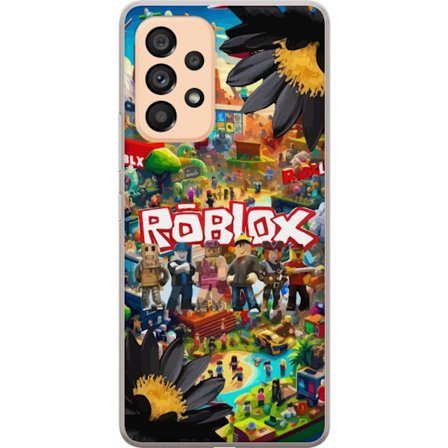 Kompatibelt Mobilskal till Samsung Samsung Galaxy A53 5G Roblox äventyrsvärld full av figurer, färgstarka spelmiljöer och actionfyllda byggvärlda