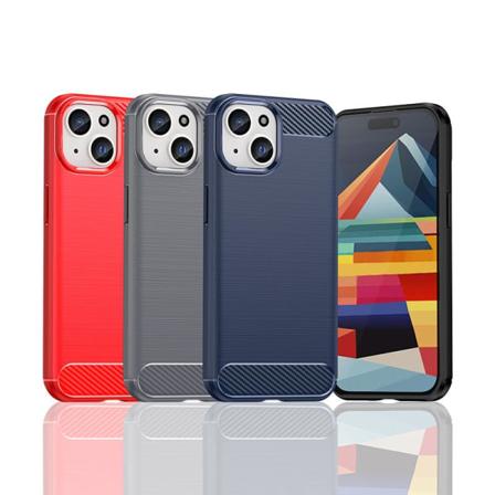 SKALO iPhone 15 Armor Carbon Iskunkest v TPU suojakuori - Valit Blue