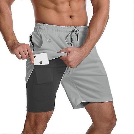 Badshorts Herr, Badbyxor Med Kompressionsfoder 2 I 1 Snabbtorkande Stretchiga Herr Badshorts Surfstrandshorts Med 2 Blixtlåsfickor