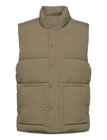 100% Recycled Nylon Puffer Vest Green GAP