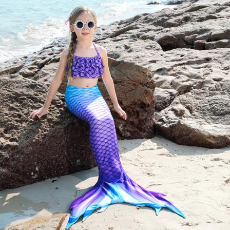 Fishtail baddräkt för barns strand bikini sjöjungfru baddräkt 6-7 years old 120#