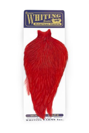 Whiting American Rooster Cape White dyed Red