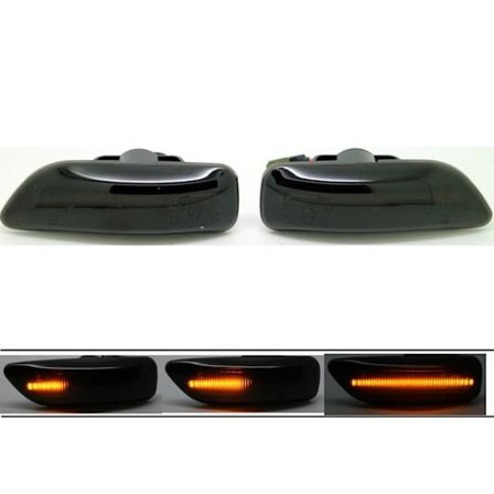 LED Dynamisk Blinklys Volvo S60 V70 S80 XC70 Røyktonet Glass 2-pakning svart 60