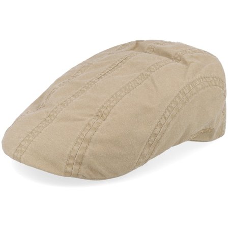 Stetson - Beige flatcap Cap - Ivy Delave Organic Cotton Beige Flat Cap @ Hatstore