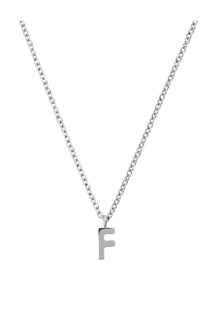 Mockberg Petite Plain Letter F Steel Necklace Smycken & klockor Dam Grå ONESIZE