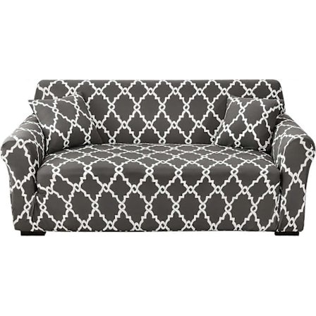 Elastiskt sofföverdrag, stretch soffskydd (rottinggrå, 2-sits 145-185cm)