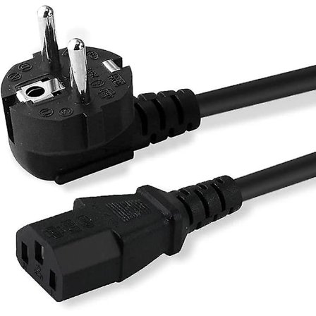 Strømkabel, EU-standard 250v 10a, 1,2m, strømledning til vekselstrøm med vinklet stikkontakt for skriver, mikrobølgeovn, ovn osv. Hy