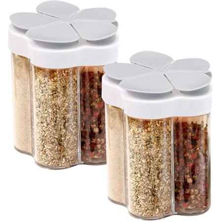 Pieces 5 i 1 Klar Plast Kryddburkar Kryddlåda Set Rese Kryddburkar Kryddbox Transparenta Flaskor Salt Kryddburk Kök Camping