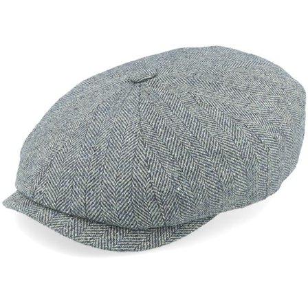 Stetson - Blå flatcap Keps - Hatteras Silk Green/Blue Herringbone Flat Cap @ Hatstore