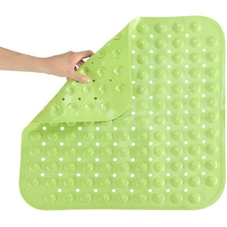 Anti-slip PVC Bademåtte Fodmassagemåtte 48x48cm Grøn