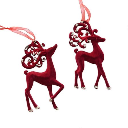 Viininpunainen joulukoriste samettinen poro hirvi karkki riipus joulukuusi olohuone portaikko koriste roikkuva koriste