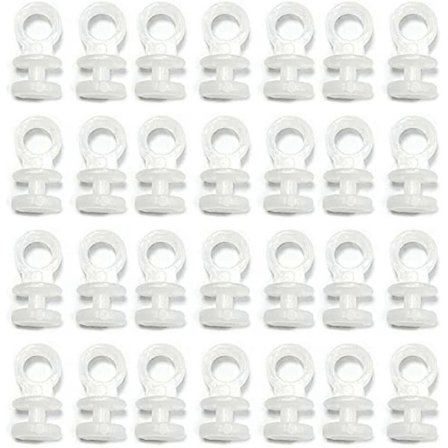 50 stk. gardinskinne glider løber hjul ruller kroge passer til 9 mm bred gardinskinne 9 mm bunddiameter hvid plast