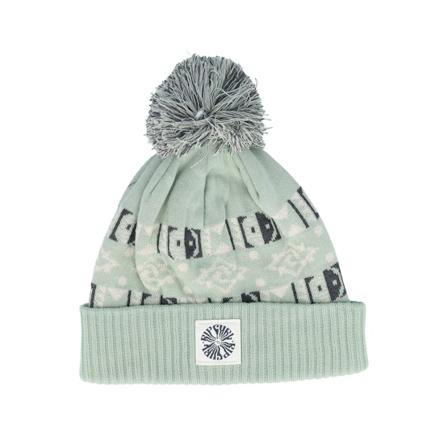 Rip Curl - Green pom Beanie - Jacquard Tall Beanie Sage Pom @ Hatstore
