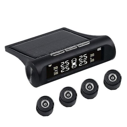 Trådløst dekktrykkovervåkingssystem Tpms-monitor Hd digitalt Lcd-display Autoalarmerverktøy Trådløst med 4 eksterne sensorer Justerbar visningsvinkel
