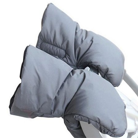 Extra tjocka barnvagnshandmuffar barnvagnshandskar grå KLB