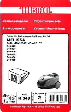 HANESTRÖM Dammsugarpåsar MELISSA BULLIT