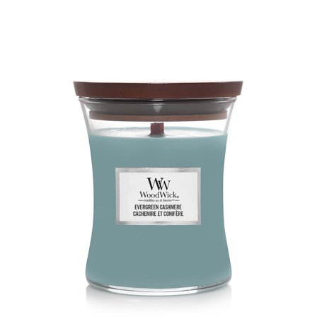 Woodwick Hourglass Candles Evergreen Cashmere 275g - Candela Profumata