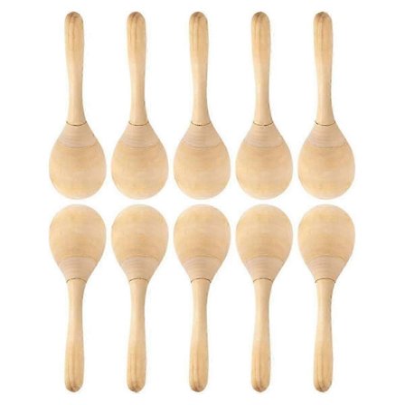 10 stk. Maracas Håndperkusjon Rangler DIY Tre Maracas Med Skarp Blåselyd For Musikkfesttjenester