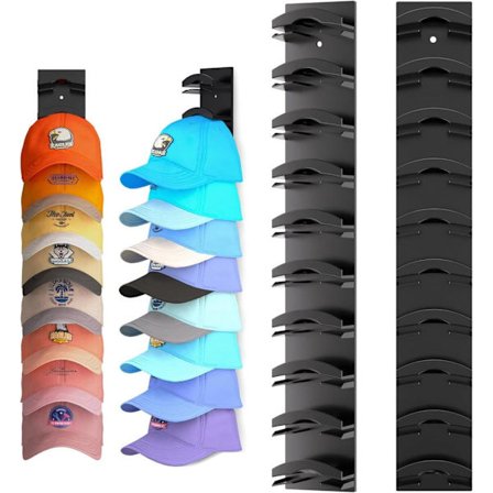 Veggmontert hattestativ med sterkt lim – For caps og hatter, plass til opptil 10, for garderobe eller dør_TF_TF