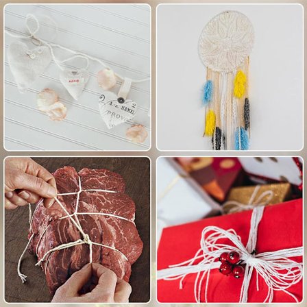 2MM Slaktertråd, 100 meter Hvit Naturlig Matkvalitet Kokegarn