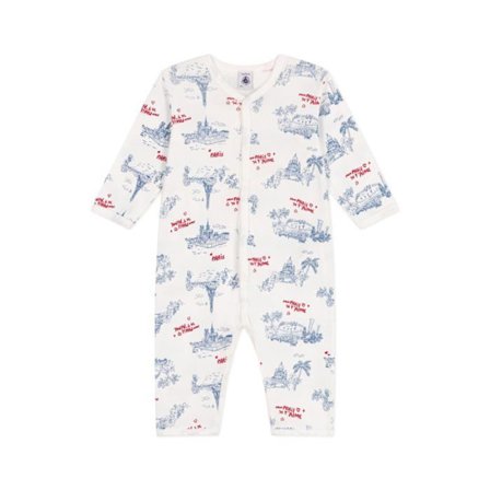 Pyjamaspåse baby - pyjamahållare Petit bateau - A0CSV05 - A0CSV Dors Bien utan fötter, Vit/Multicolor, 12 månader Unisex baby