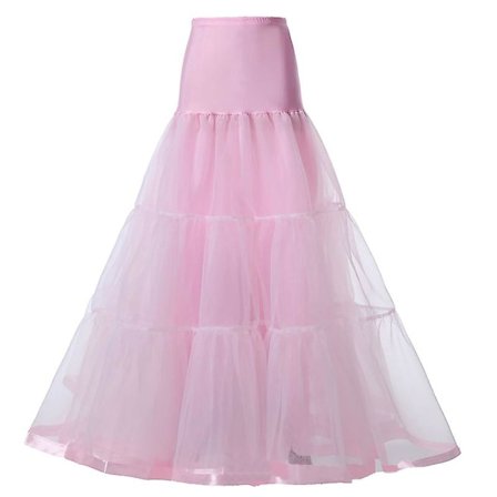 Dame Ankel Lengde Underskjørt Skjørt Bryllup Halv Underskjørt Krinoline Underskjørt Rosa