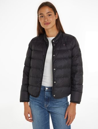 Tommy Hilfiger Lw Down Collarless Jacket - Black - L