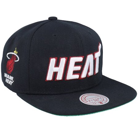 Mitchell & Ness - NBA Musta snapback Lippis - Miami Heat Triple Play Black Snapback @ Hatstore