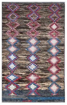Moroccan Berber - Afghanistan Hand Knotted 93X147 Rug Black/Dark Red Afghanistan